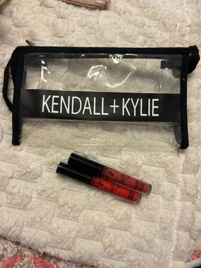 Kendall + Kylie Clear Stadium Bag with 2 Kylie Cosmetics Matte Liquid Lipsticks